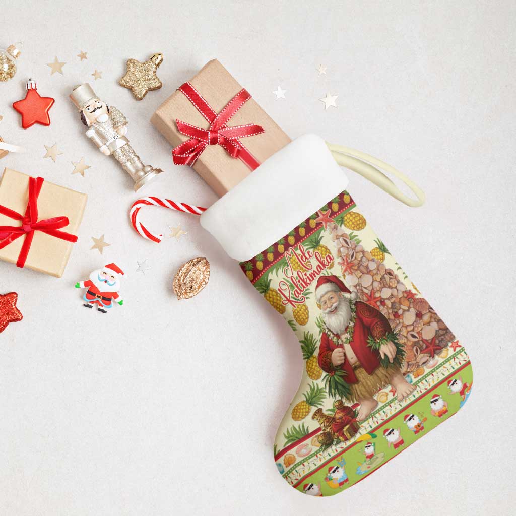Hawaiian Santa Aloha Pineapple Christmas Stocking Mele Kalikimaka - Polynesian Pride