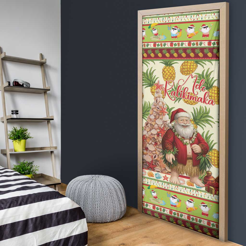 Hawaiian Santa Aloha Pineapple Christmas Door Cover Mele Kalikimaka - Polynesian Pride