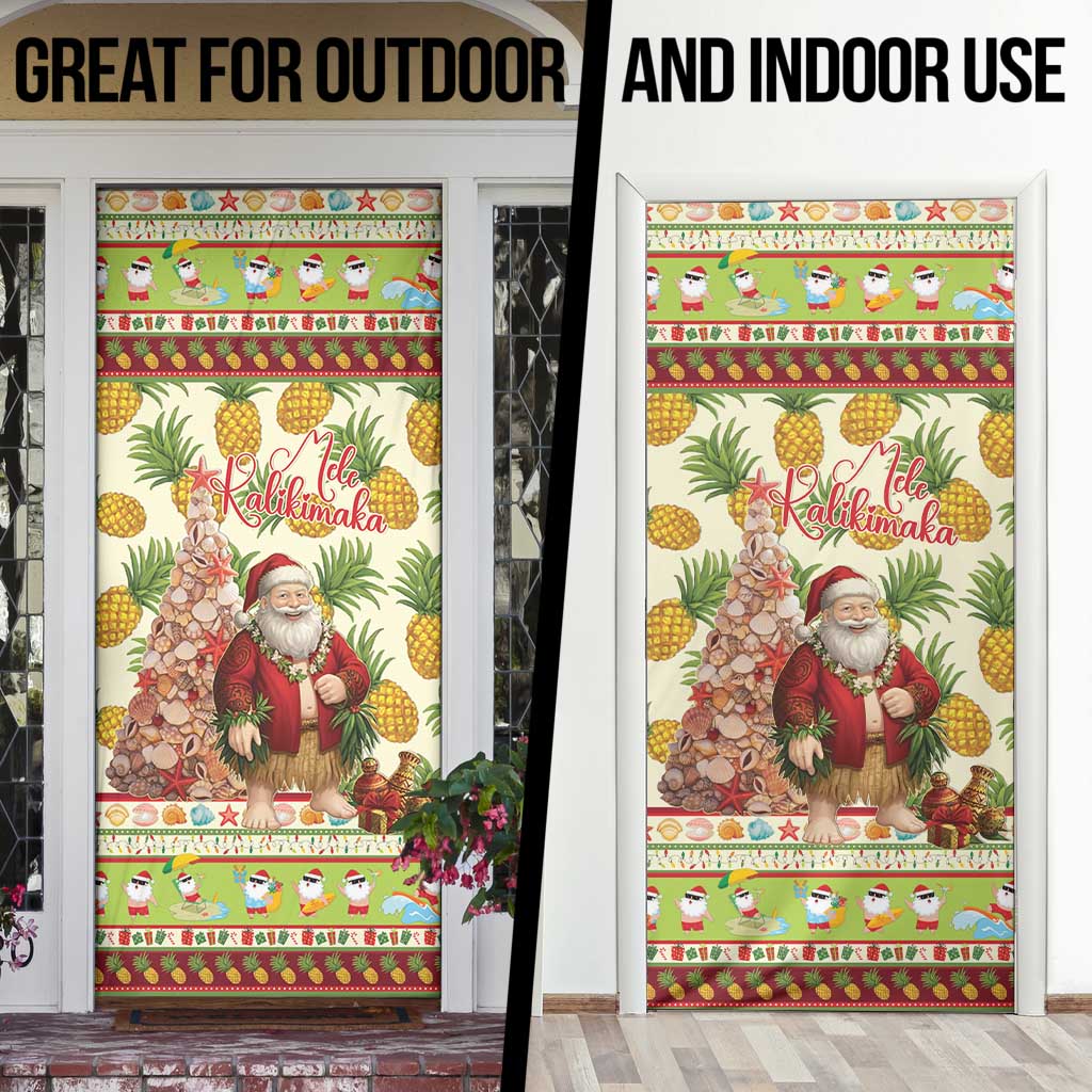Hawaiian Santa Aloha Pineapple Christmas Door Cover Mele Kalikimaka - Polynesian Pride