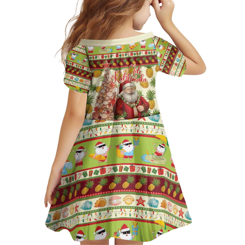 Hawaiian Santa Aloha Pineapple Christmas Family Matching Off Shoulder Short Dress and Hawaiian Shirt Mele Kalikimaka - Polynesian Pride