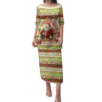 Hawaiian Santa Aloha Pineapple Christmas Family Matching Puletasi and Hawaiian Shirt Mele Kalikimaka - Polynesian Pride