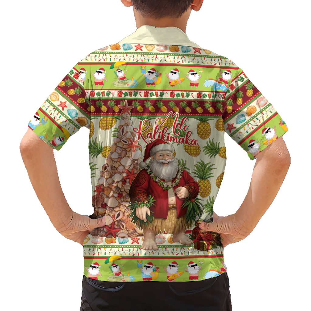 Hawaiian Santa Aloha Pineapple Christmas Family Matching Summer Maxi Dress and Hawaiian Shirt Mele Kalikimaka LT15 - Polynesian Pride