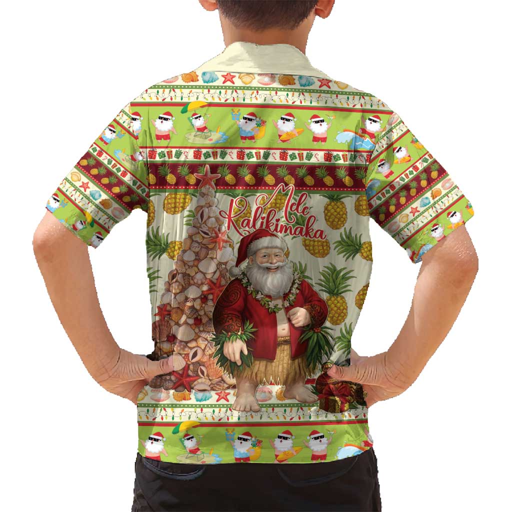Hawaiian Santa Aloha Pineapple Christmas Family Matching Tank Maxi Dress and Hawaiian Shirt Mele Kalikimaka - Polynesian Pride