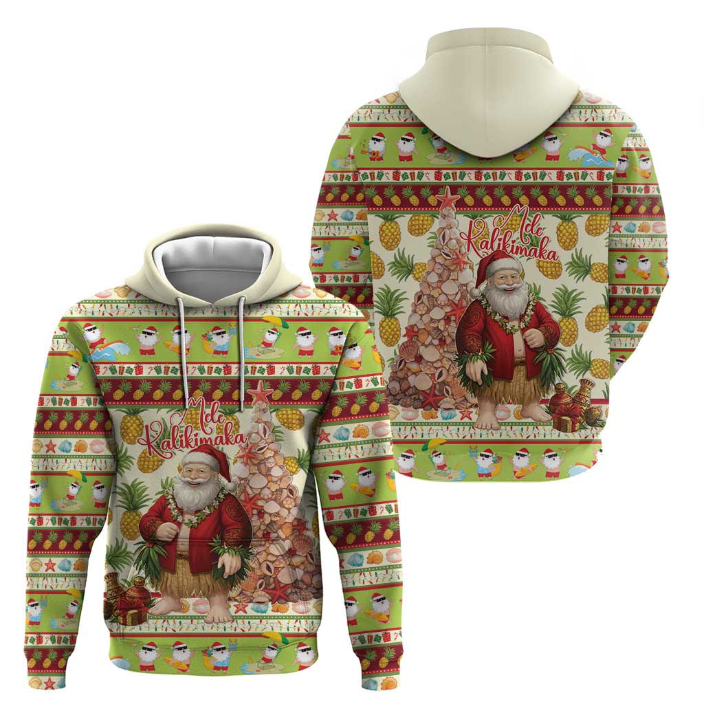 Hawaiian Santa Aloha Pineapple Christmas Hoodie Mele Kalikimaka LT15 - Polynesian Pride