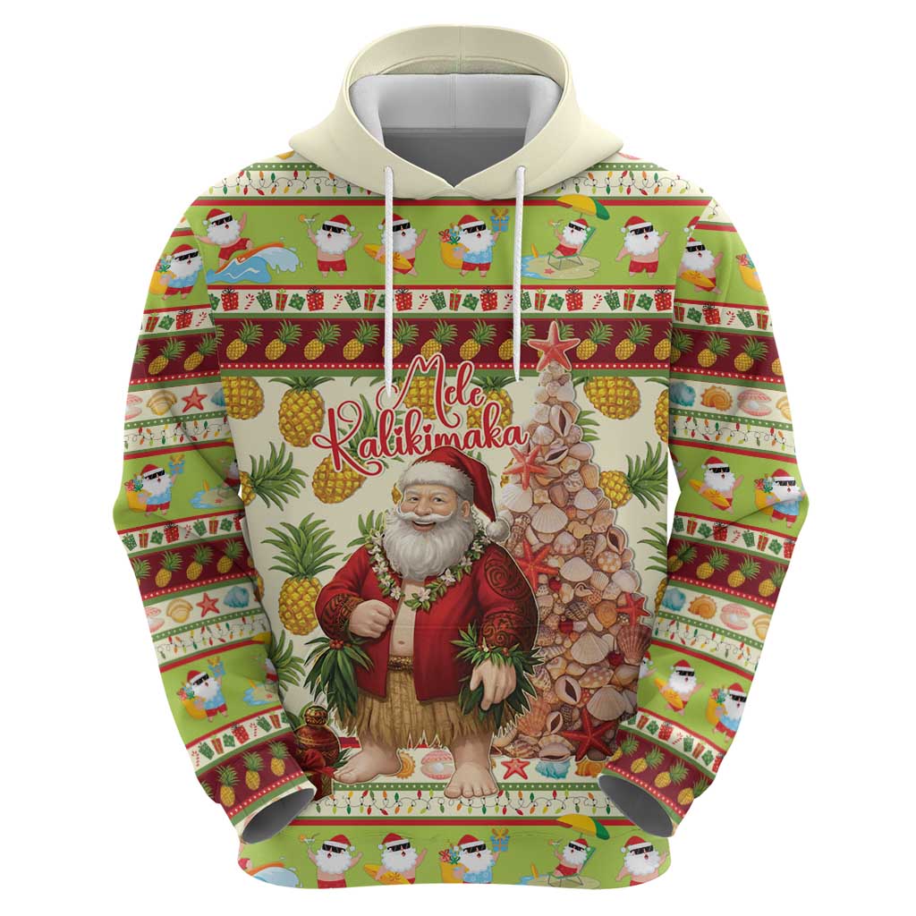 Hawaiian Santa Aloha Pineapple Christmas Hoodie Mele Kalikimaka LT15 - Polynesian Pride