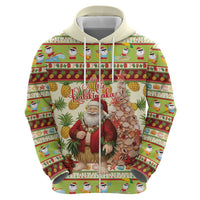 Hawaiian Santa Aloha Pineapple Christmas Hoodie Mele Kalikimaka LT15 - Polynesian Pride
