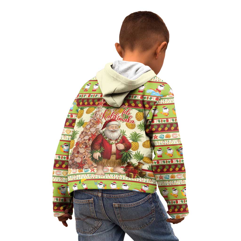 Hawaiian Santa Aloha Pineapple Christmas Kid Hoodie Mele Kalikimaka - Polynesian Pride