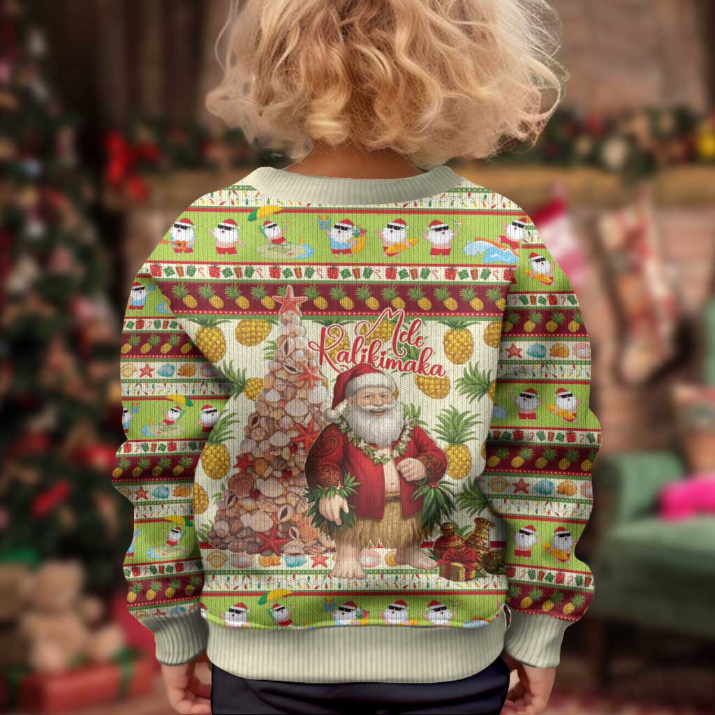 Hawaiian Santa Aloha Pineapple Christmas Kid Ugly Christmas Sweater Mele Kalikimaka - Polynesian Pride