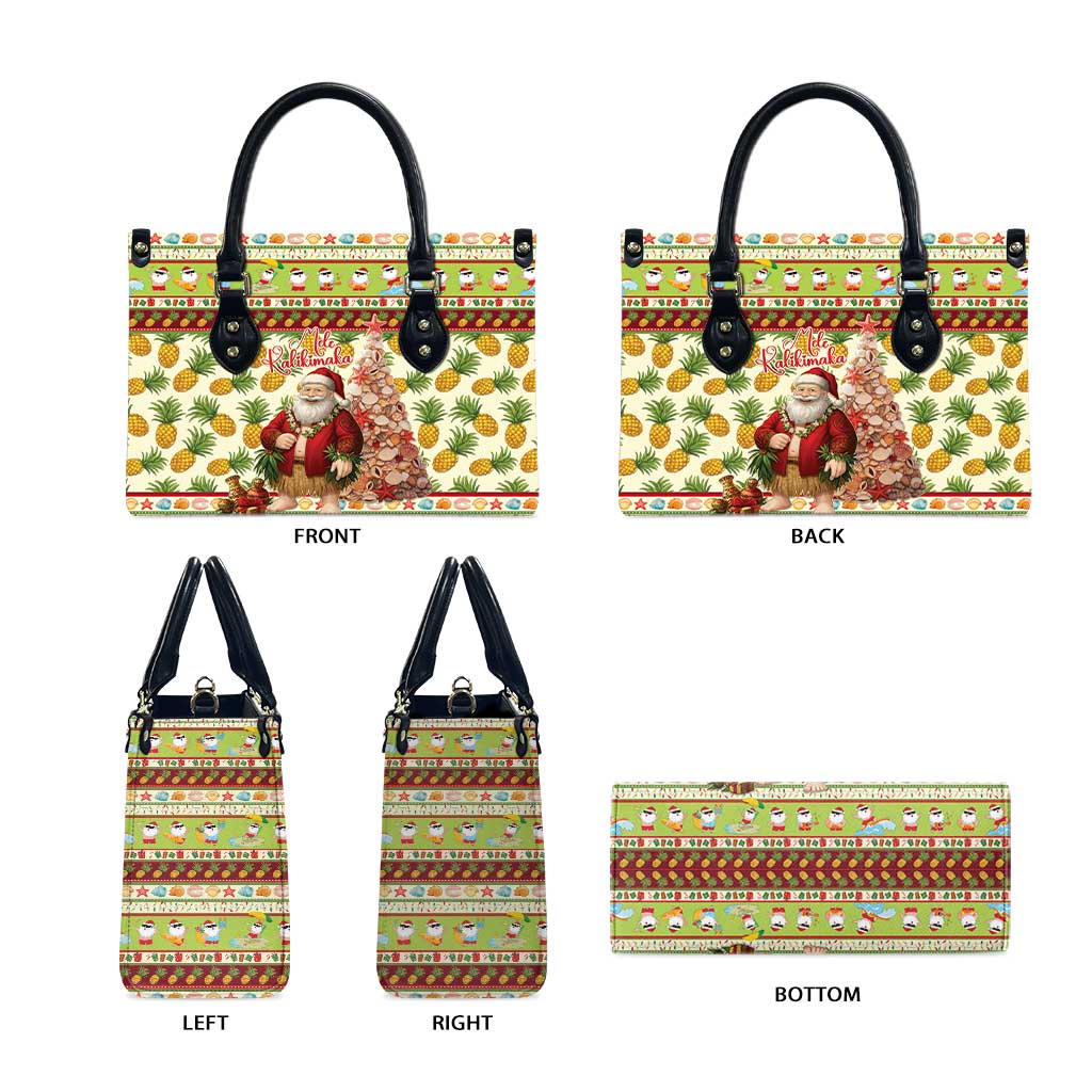 Hawaiian Santa Aloha Pineapple Christmas Leather Bag Mele Kalikimaka - Polynesian Pride