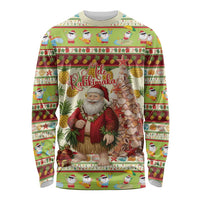 Hawaiian Santa Aloha Pineapple Christmas Long Sleeve Shirt Mele Kalikimaka - Polynesian Pride
