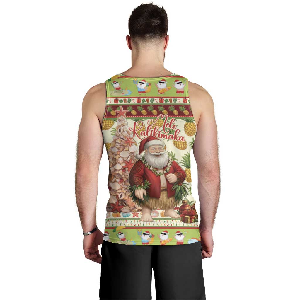 Hawaiian Santa Aloha Pineapple Christmas Men Tank Top Mele Kalikimaka - Polynesian Pride