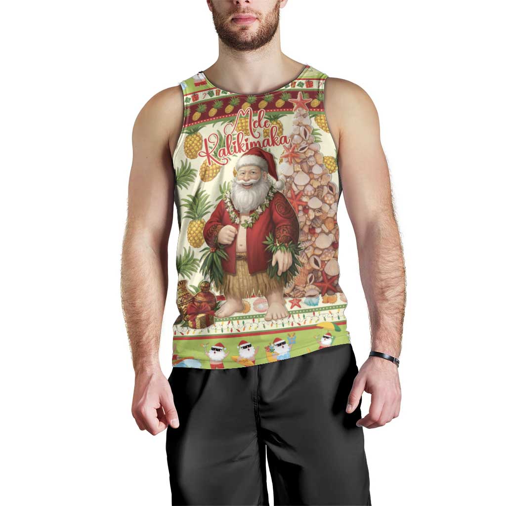 Hawaiian Santa Aloha Pineapple Christmas Men Tank Top Mele Kalikimaka - Polynesian Pride