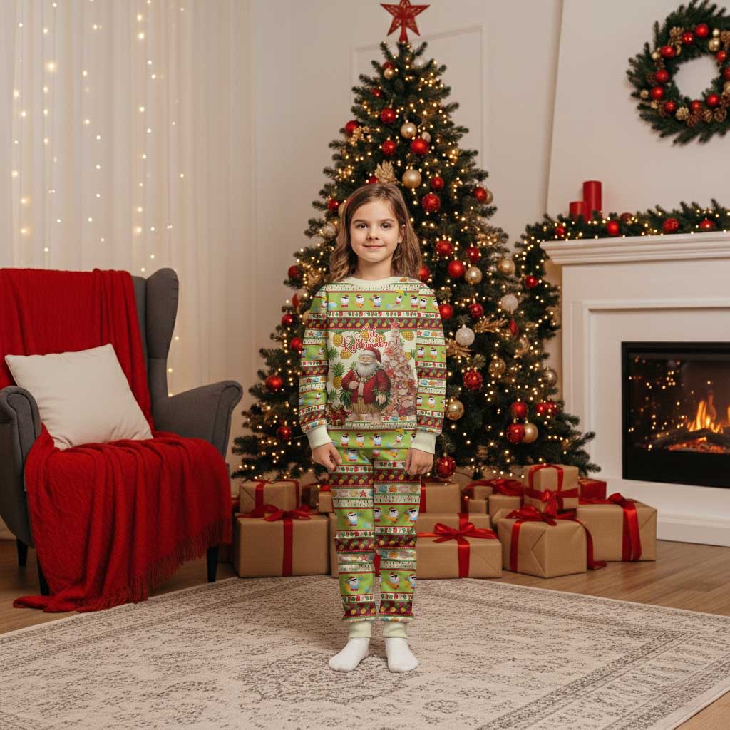 Hawaiian Santa Aloha Pineapple Christmas Pajama Set Mele Kalikimaka - Polynesian Pride