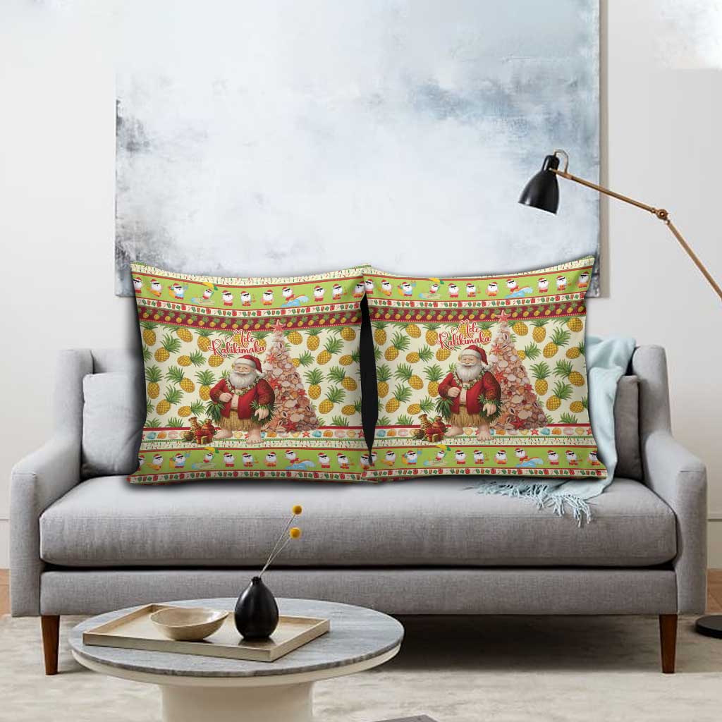 Hawaiian Santa Aloha Pineapple Christmas Pillow Cover Mele Kalikimaka - Polynesian Pride