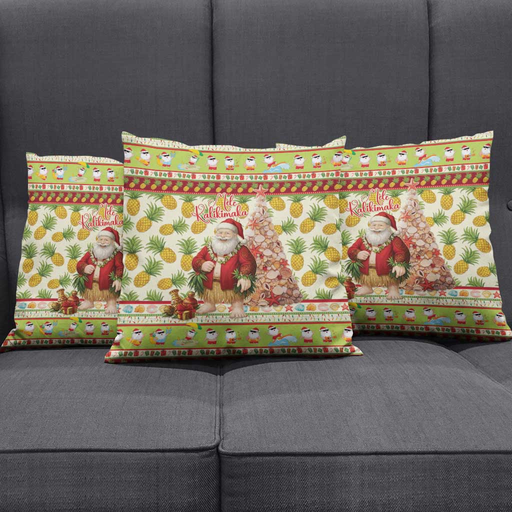 Hawaiian Santa Aloha Pineapple Christmas Pillow Cover Mele Kalikimaka - Polynesian Pride