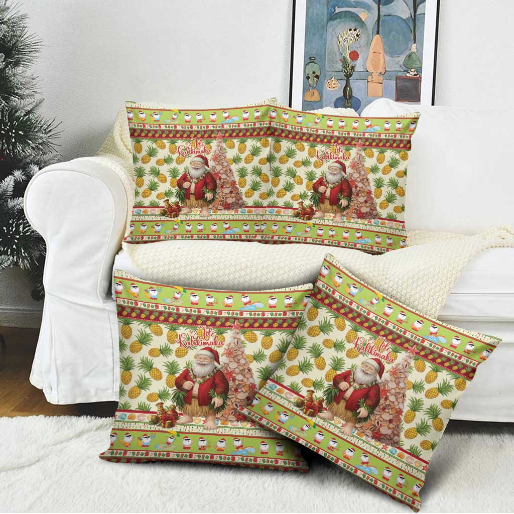Hawaiian Santa Aloha Pineapple Christmas Pillow Cover Mele Kalikimaka - Polynesian Pride