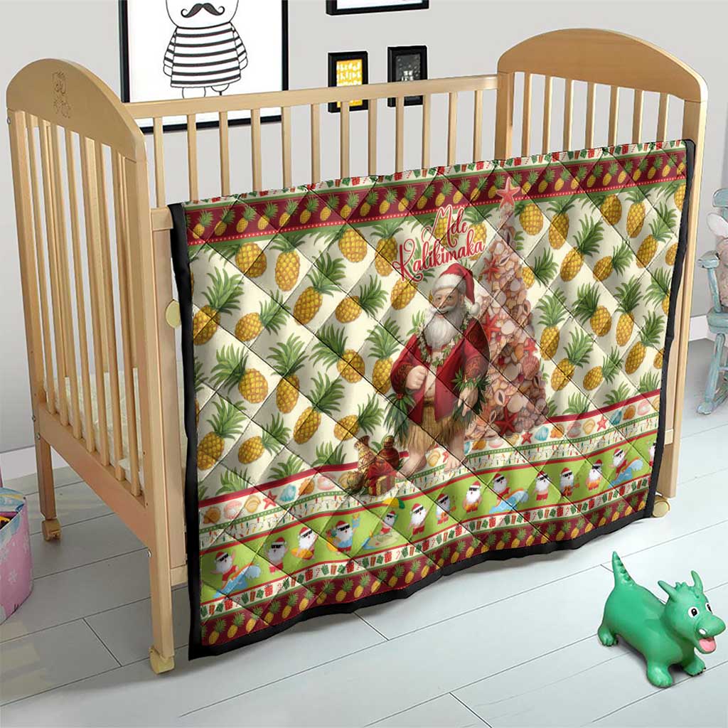 Hawaiian Santa Aloha Pineapple Christmas Quilt Mele Kalikimaka - Polynesian Pride