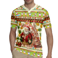Hawaiian Santa Aloha Pineapple Christmas Rugby Jersey Mele Kalikimaka - Polynesian Pride