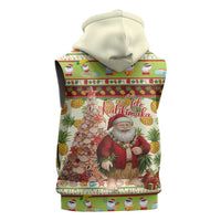 Hawaiian Santa Aloha Pineapple Christmas Sleeveless Hoodie Mele Kalikimaka - Polynesian Pride