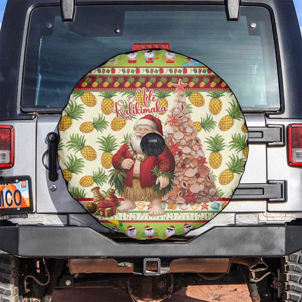 Hawaiian Santa Aloha Pineapple Christmas Spare Tire Cover Mele Kalikimaka - Polynesian Pride