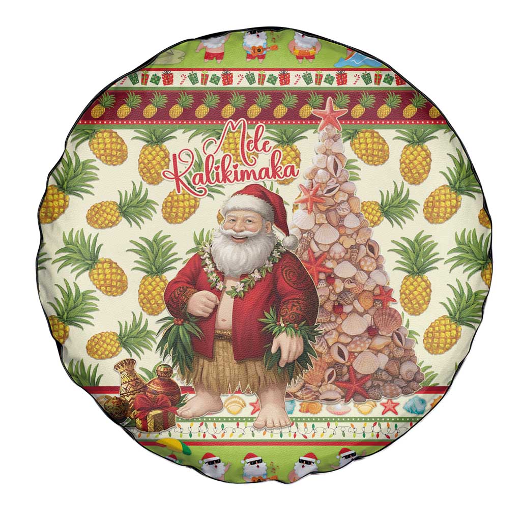 Hawaiian Santa Aloha Pineapple Christmas Spare Tire Cover Mele Kalikimaka - Polynesian Pride