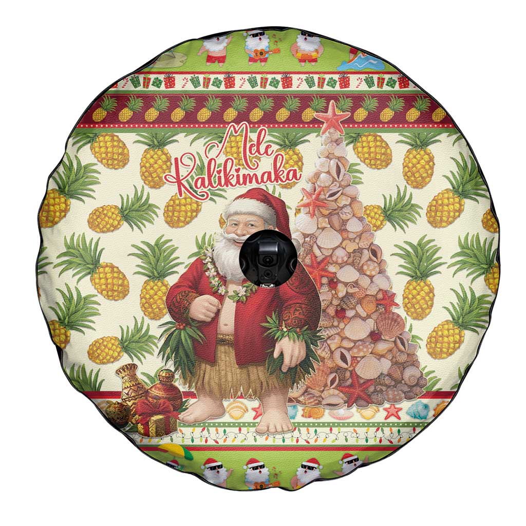 Hawaiian Santa Aloha Pineapple Christmas Spare Tire Cover Mele Kalikimaka - Polynesian Pride