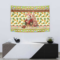 Hawaiian Santa Aloha Pineapple Christmas Tapestry Mele Kalikimaka - Polynesian Pride