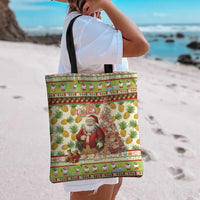 Hawaiian Santa Aloha Pineapple Christmas Tote Bag Mele Kalikimaka - Polynesian Pride