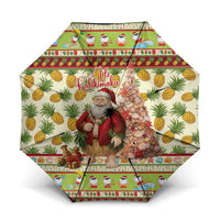 Hawaiian Santa Aloha Pineapple Christmas Umbrella Mele Kalikimaka - Polynesian Pride