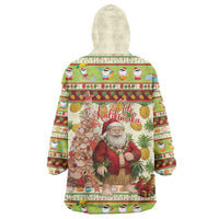 Hawaiian Santa Aloha Pineapple Christmas Wearable Blanket Hoodie Mele Kalikimaka - Polynesian Pride