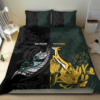 New Zealand and South Africa Rugby Bedding Set Silver Fern With Springboks