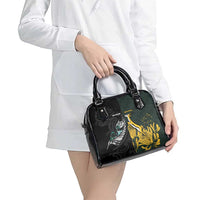 New Zealand and South Africa Rugby Shoulder Handbag Silver Fern With Springboks