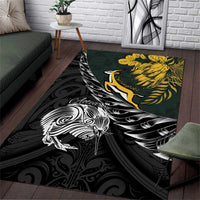 New Zealand and South Africa Rugby Area Rug Maori Kiwi With Springboks