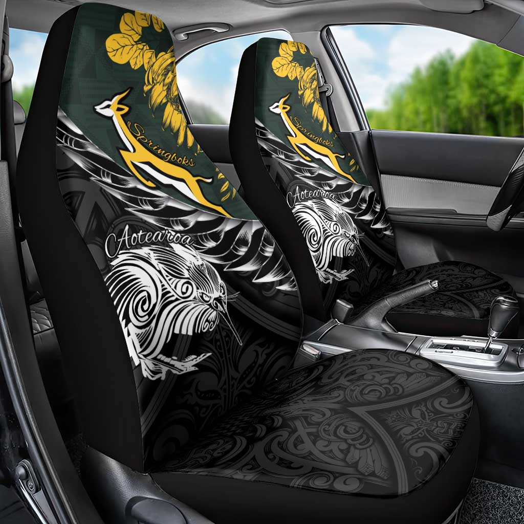 New Zealand and South Africa Rugby Car Seat Cover Maori Kiwi With Springboks