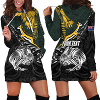 New Zealand and South Africa Rugby Personalised Hoodie Dress Maori Kiwi With Springboks