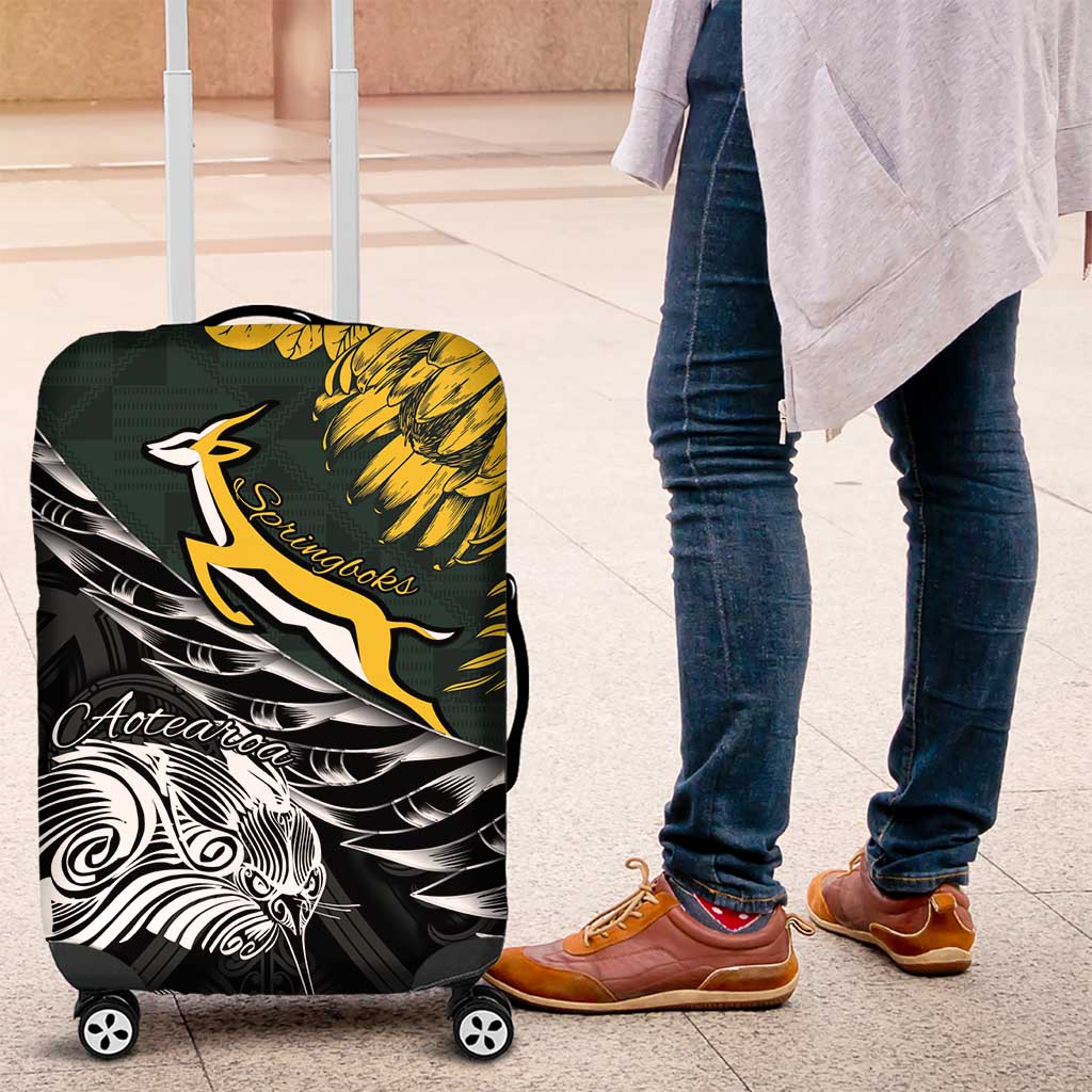 New Zealand and South Africa Rugby Luggage Cover Maori Kiwi With Springboks