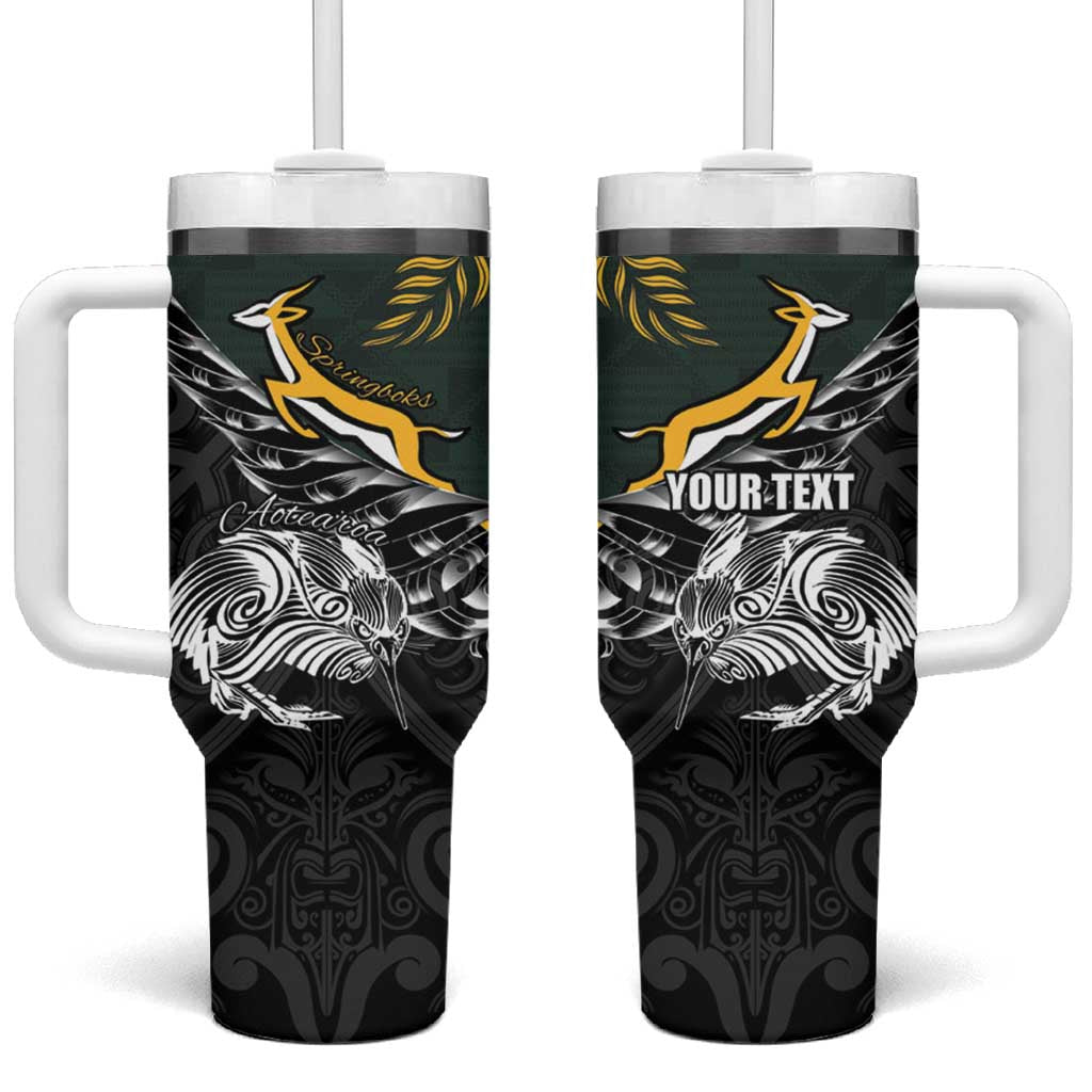 New Zealand and South Africa Rugby Personalised Tumbler With Handle Maori Kiwi With Springboks
