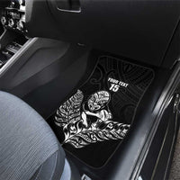 New Zealand Silver Fern Rugby Custom Car Mats Maori Tiki Black Version