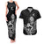 New Zealand Silver Fern Rugby Custom Couples Matching Tank Maxi Dress and Hawaiian Shirt Maori Tiki Black Version