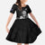 New Zealand Silver Fern Rugby Custom Family Matching Off The Shoulder Long Sleeve Dress and Hawaiian Shirt Maori Tiki Black Version