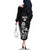 New Zealand Silver Fern Rugby Custom Family Matching Off The Shoulder Long Sleeve Dress and Hawaiian Shirt Maori Tiki Black Version