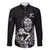 New Zealand Silver Fern Rugby Custom Family Matching Off Shoulder Maxi Dress and Hawaiian Shirt Maori Tiki Black Version