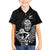 New Zealand Silver Fern Rugby Custom Family Matching Off Shoulder Maxi Dress and Hawaiian Shirt Maori Tiki Black Version