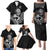 New Zealand Silver Fern Rugby Custom Family Matching Puletasi and Hawaiian Shirt Maori Tiki Black Version