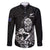 New Zealand Silver Fern Rugby Custom Family Matching Puletasi and Hawaiian Shirt Maori Tiki Black Version