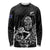 New Zealand Silver Fern Rugby Custom Long Sleeve Shirt Maori Tiki Black Version