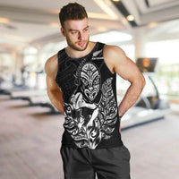 New Zealand Silver Fern Rugby Custom Men Tank Top Maori Tiki Black Version