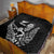 New Zealand Silver Fern Rugby Custom Quilt Maori Tiki Black Version