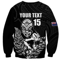 New Zealand Silver Fern Rugby Custom Sweatshirt Maori Tiki Black Version