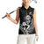 New Zealand Silver Fern Rugby Custom Women Sleeveless Polo Shirt Maori Tiki Black Version